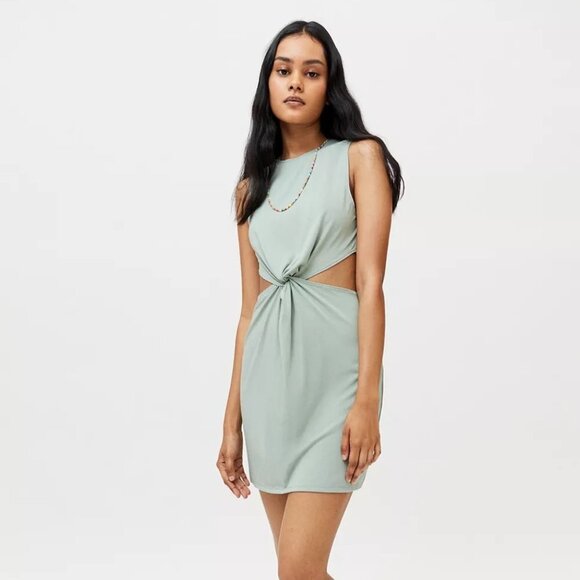 Uo Charlie Knot Tank Dress - Mint Green - Picture 2 of 7